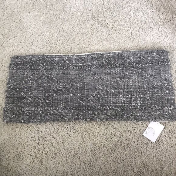 Arhaus ESTERO Outdoor Lumbar Pillow Cover Gray Woven Recycled Polyester 31x14 - Picture 7 of 7